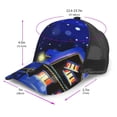 thumbnail image 2 of Lsque Christmas Night Printed Trucker Hat - Baseball Cap for Men Women - Breathable Mesh Side, Adjustable Fit - for Casual Wear, 2 of 7