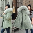 thumbnail image 1 of LoyisViDion Coat Women'S Winter Thickening and Velvet Keeping Warm Casual Coat with Hat Green 10(XXL), 1 of 9