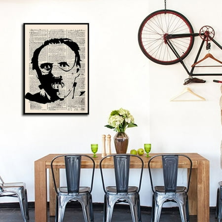 Homeholiday Vintage Newspaper Black Shadow Painting Canvas Living Room Bedroom Wall Decor Home Office Wall Picture Frameless Walmart Canada