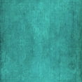 thumbnail image 1 of Ahgly Company Indoor Square Oriental Turquoise Blue Industrial Area Rugs, 5' Square, 1 of 4