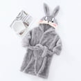 thumbnail image 2 of Gibobby Toddler Boys Girls Kids Hooded Bathrobe,Soft Flannel Loungewear Robe with Adjustable Tie,Cartoon Print,for Toddlers to Kids 2-12 Years Toddler Pajamas,Grey,Size 10-12T, 2 of 5