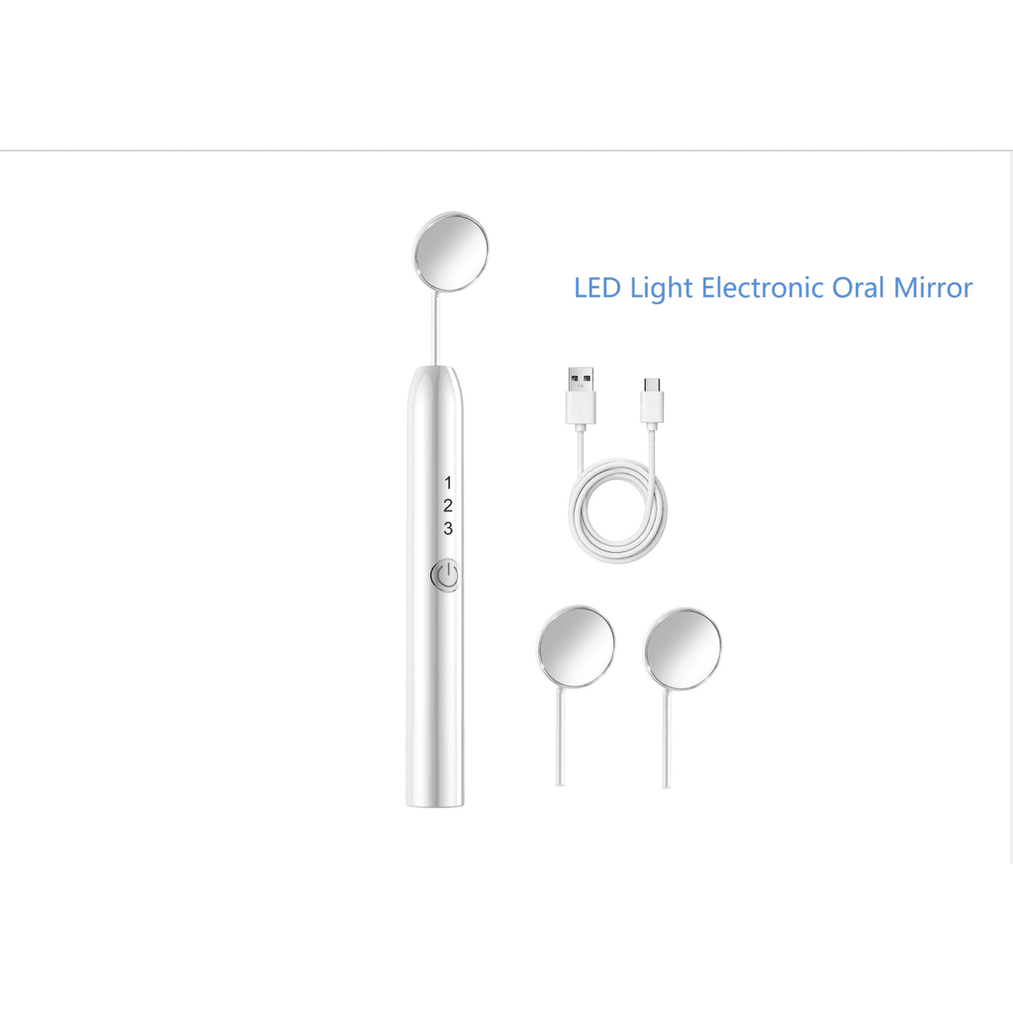 LED Visual Dental Mirror, USB Rechargeable Intraoral Camera Oral Mirror for Teeth Checking, with Adjustable Brightness Light for Home Oral Care