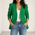 thumbnail image 5 of Nmnitkp Women's Collarless Open Front Blazer Jacket, Long Sleeve Solid Color Casual Blazer for Work Office, Business Casual & Daily Wear Green,M, 5 of 9