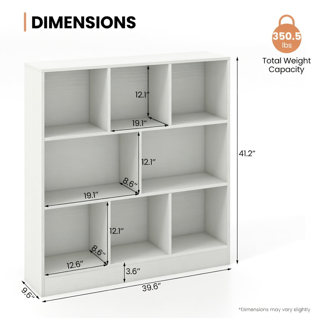 Barara King Kids Storage Unit Bookshelf,Toy Storage Organizer,41 Inches 8-Cube Freestanding Bookcase for Kids-White