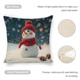 thumbnail image 4 of Cheerful Snowman Christmaslinen throw pillowcase decoration pillowcase gifting preferred 20x20 inch cushion cover 4 sets sofa pillowcase sofa bedroom living room car, 4 of 8