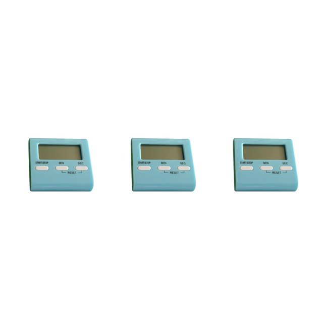 jesticaly Digital Kitchen Timer LCD Cooking Electronic Sleep Oven Boiled Eggs Alarm Clock Table Decor for Sports Game Blue 3Set