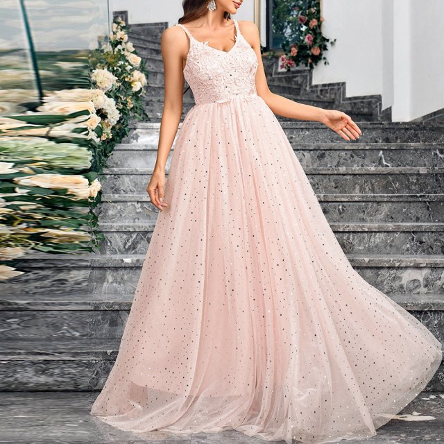 UPPADA Robes pour Invitées de Mariage pour Femmes Grande Taille, Robe Dos Nu en Tulle et Dentelle, Robe Moulante Sans Manches Style Corset, Robe Maxi Froncée pour Fête, Boîte de Nuit, Offres des Fêtes