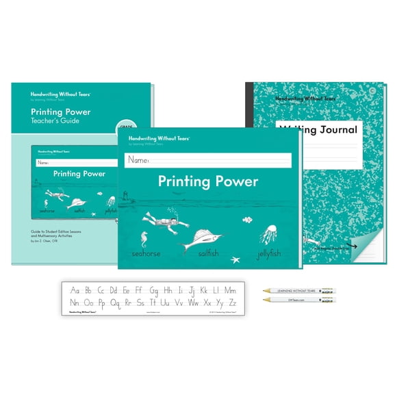 Handwriting Without Tears, 2nd Grade Printing Bundle, Age 7+, 2nd Grade+, Student Edition, Writing Journal & Teacher's Guide, School & Home, Language