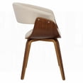 thumbnail image 3 of Vintage Mid-Century Modern Dining Chairs - 2-Pack in Walnut Wood and Cream Fabric, 3 of 5