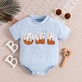 thumbnail image 2 of RMGVDSD Newborn Baby Boy Girl Romper Letter Embroidery Short Sleeve Round Neck Bodysuits Summer Clothes Infant First Birthday Outfit 3-6 Months, 2 of 8