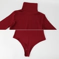 thumbnail image 4 of Vaslanda Women's Mock Turtle Neck Long Sleeve Tops Bodysuit Jumpsuit, 4 of 5