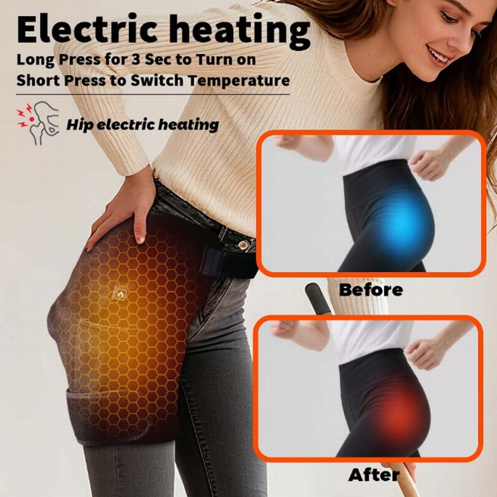 Halston Stride Red Therapy,Hip Heating Pad,Hip Brace Sciatica Pain Relief Devices,Hip Brace Red Therapy For Hip Pain,Halston Stride Hip Brace for Hip Pain In Menopausal Women