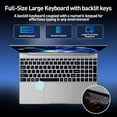 thumbnail image 3 of 15.6" IPS FHD Laptop, Office 2024, Windows11 Pro, 8GB RAM 256GB SSD, Intel Core i3, Backlit Keyboard Fingerprint Reader, Thin and Light 2026 NEW Notebook PC computer for Study and Work, Silver, 3 of 7
