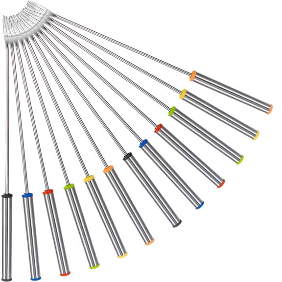 ACDANC Stainless Steel Fondue Forks with Heat Resistant Handle for Cheese Chocolate Fondue Roasting Marshmallows Meat