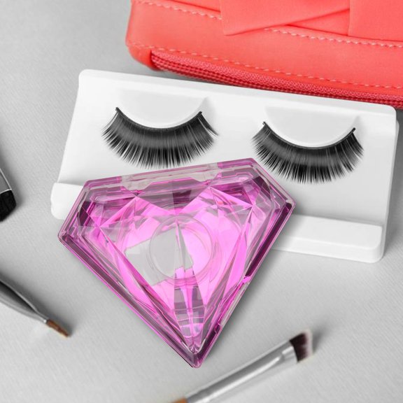 ETEREAUTY 2-Pack Acrylic False Eyelash Storage Boxes with Assorted Fashion Colors Lash Organizer Tray