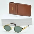 thumbnail image 3 of Celine CL40235U 4S235 Triomphe Oval Metal Gold Frame Green Lens Sunglasses, 3 of 5