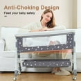 thumbnail image 6 of JieC 5-in-1 Baby Bassinet with Wheel,Adjustable Height Infant Bedside Crib with Diaper Table & Mosquito Net, Black, 6 of 10