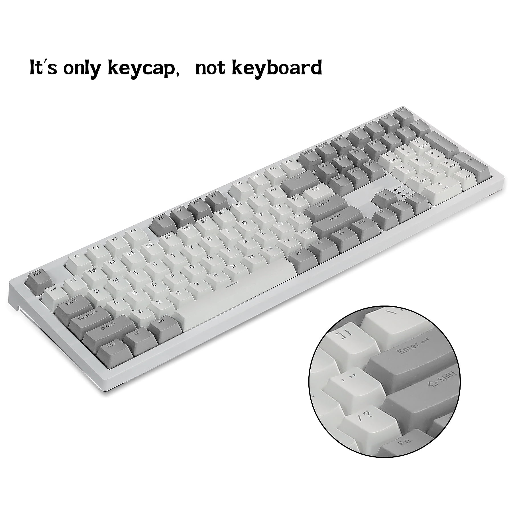 Hyssop PBT Keycaps OEM Profile Doubleshot Keycaps for US Layout 61 87 104 108 Cherry MX Switches Mechanical Keyboard