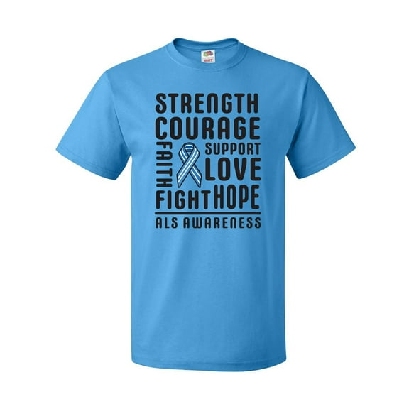 Inktastic ALS Awareness Strength Courage Support T-Shirt
