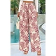 thumbnail image 3 of PRETTYGARDEN Womens Pants Elastic Waist Floral Lightweight Pants for Women Casual Wide Leg Pants Woman, 3 of 7