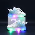thumbnail image 5 of Quealent Light Up Toddler Boys Girls Shoes LED Flashing Lightweight Tennis Walking Sneakers for Toddler and Little Kid White for Size 9, 5 of 6