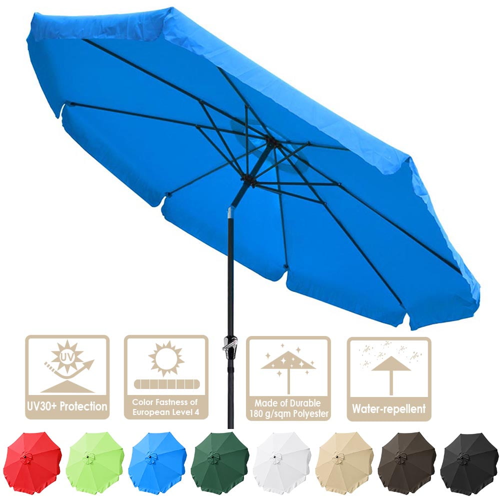 Yescom 10ft Aluminum Outdoor Patio Umbrella Special Valance Uv 30 With Crank Tilt For Table Garden Deck Market Yard Beach Pool Pond Cafe Ranch Walmart Com Walmart Com