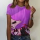 thumbnail image 1 of Hazbin Hotel Camiseta Manga Corta Cuello Redondo Estampada Moda Casual Mujer Morado/2XL, 1 of 5