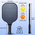thumbnail image 3 of Pickleball Paddles Set Of 1, Fiberglass Surface, Denim Jean Print, 1 Paddle, 2 Balls & Bag, 3 of 5
