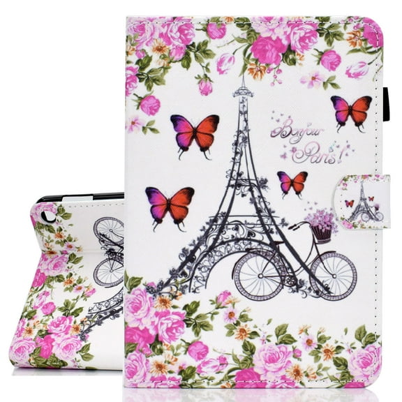 Allytech Fire HD 10 2021 Case/ Fire HD 10 Plus Case (Only for 11th Generation, 2021 Released), Slim PU Leather Auto Sleep Wake Shockproof Stand Flip Cover for Amazon Fire HD 10 2021, Butterfly Tower