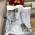 thumbnail image 2 of YISUEMI 50x60 inches Blanket Throw Comfort Warmth Soft Plush Throw for Couch Husky Is Curious About The Horse, 2 of 4