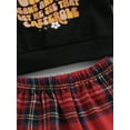 thumbnail image 6 of KelaJuan Toddler Girls Cute Clothes Thanksgiving Letter Print Long Sleeve Sweatshirt and Plaid Flare Pants Set 2 Piece Outfits, 6 of 6