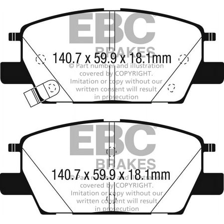 EBC 2016+ Chevrolet Malibu 1.5L Turbo (Elec PB) Yellowstuff Front Brake Pads