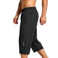thumbnail image 3 of Eagokdc Sweat Capris Men Cotton Casual Drawstring Elastic Waist Loose Big And Tall Capri With Pockets Size XL-5XL, 3 of 8
