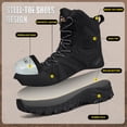 thumbnail image 5 of AMOX Steel Toe Boots for Men Comfortable Lightweight Work Boots for Men Slip Resistant High Top Steel Toe Safety Shoes Puncture Resistant Midsole for Construction Warehouse Work，Black, 5 of 6
