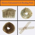 thumbnail image 2 of waltyotur 3600 Count Electro Galvanized Coil Roofing Nails 15-Degree Wire Weld Coiled Roofing Nails 7/8 Inch, 0.12 Inch Ring Shank, Large Cap Coil Roofing Nails, Cap Warp 8.8-9mm, 2 of 6