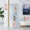 thumbnail image 3 of 4-Shelf Glass Display Cabinet with Glass Doors,Floor Standing Curio Bookshelf Collection Display Case for Living Room Bedroom Office,White, 3 of 6