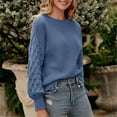 thumbnail image 2 of New Style Solid Color Long Sleeve Sweater - Winter Fashion Lantern Sleeve Knitted tzw, 2 of 7