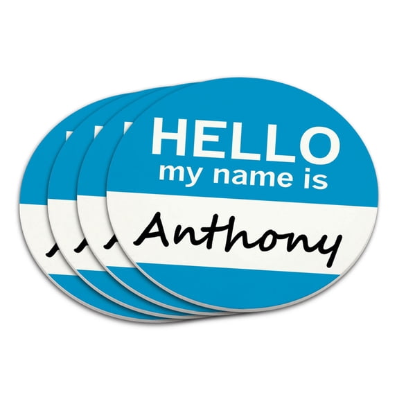 Anthony Hello My Name Is Coaster Set