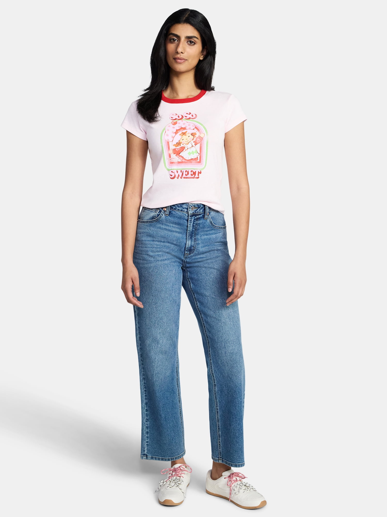 Strawberry Shortcake Women's So So Sweet Graphic Ringer Tee, Sizes XXS-XXL