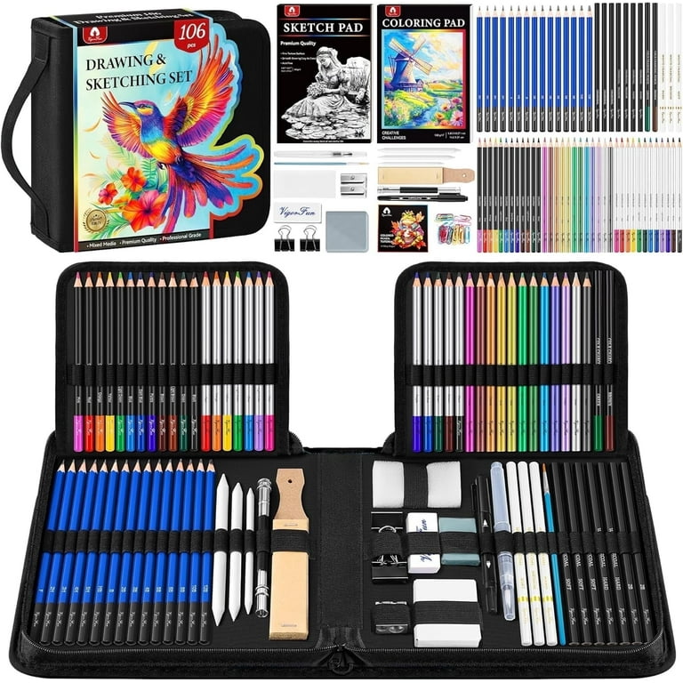 Vigorfun 106-Piece Drawing Set with Sketch Pads photo 1