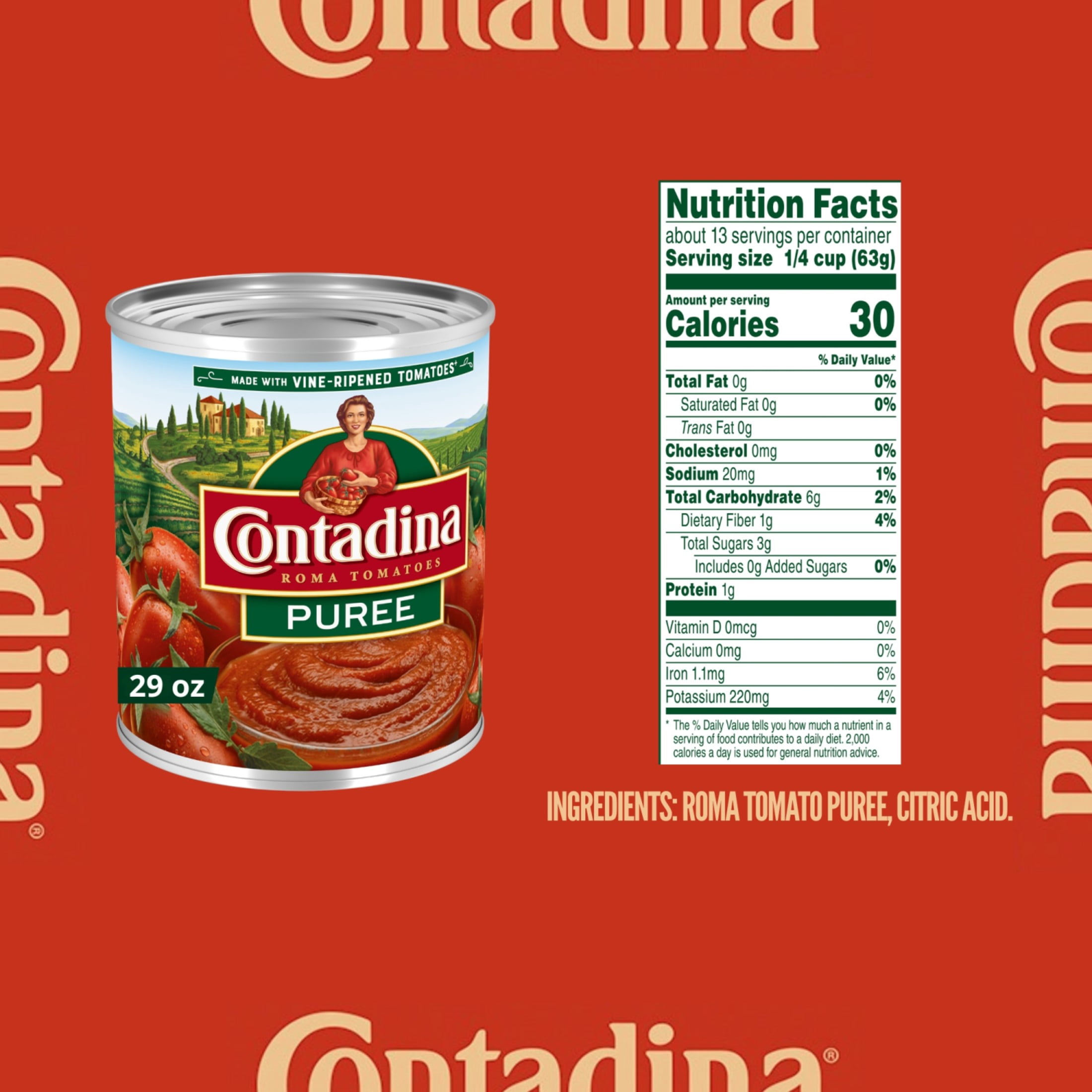 Contadina Tomato Puree, 29 oz Can