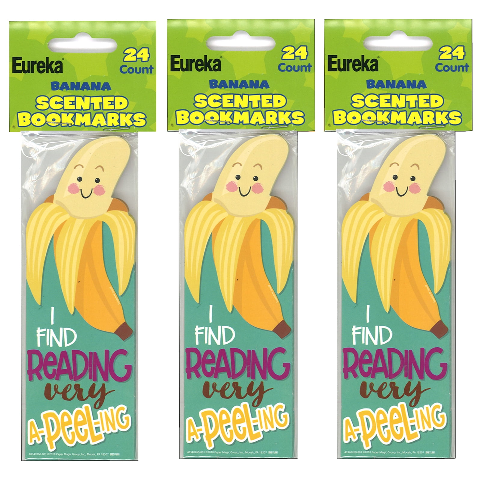 (3 Pk) Banana Bookmarks Scented
