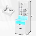 thumbnail image 2 of Afuhokles Nightstand Set of 2 with Charging Station and LED Lights, Night Stand with Bookshelf,Bedside Table with Drawers, White, 2 of 7