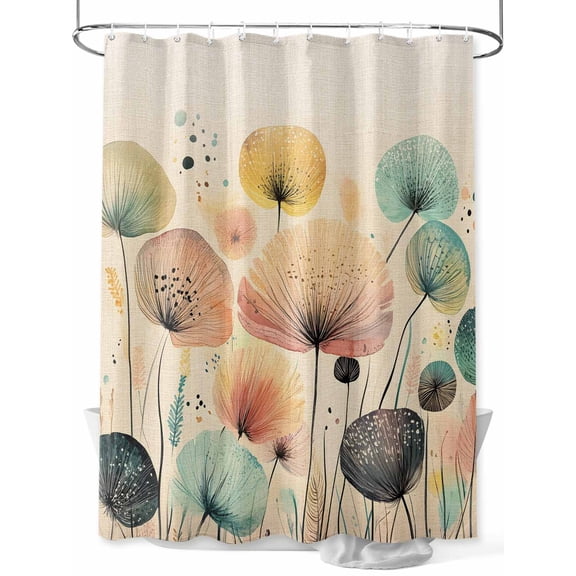 Fsddascl Vintage Spring Floral Shower Curtain Set - Extra Long 72" x 96" Washable Curtain with 12 Hooks, Summer Botanical Abstract Art Rustic Waterproof Fabric Stall Shower Curtains for Bathroom