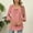 Pink, variant on Dzypnd Women's Casual 3/4 Sleeve Tops Tie V-Neck Pleated Blouses Cute Ruffle Trim Tunic Tops Solid Dressy Casual 3/4 Length Sleeve T-Shirts Pink S