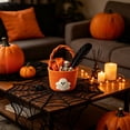 thumbnail image 2 of Halloween Boho Cotton Rope Basket with Handle,Woven Ghost Boo Candy Bucket for Trick-or-Treat Party Favor Gift Storage Display, 2 of 6