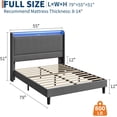 thumbnail image 2 of Ourlova Full upholstered bed frame with storage easily assembly bed frames with charging station without slip without noise and no box spring needed grey, 2 of 7