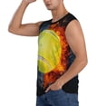 thumbnail image 3 of Fotbe Tennis Ball In Fire And Water Men's Camiseta sin Mangas Estampada para Hombres, Playera Casual para Gimnasio, Entrenamiento, Playa-XX-Large, 3 of 7