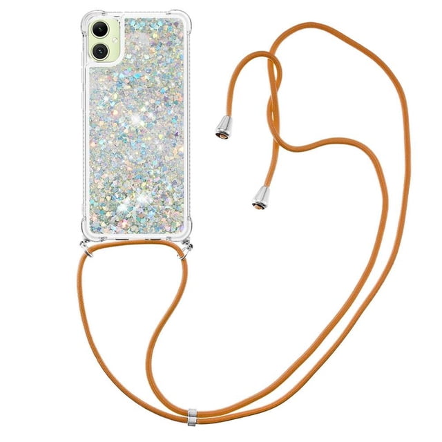 Funda FOXDOCK para Samsung Galaxy A07 con Cuerda Ajustable, Brillo Líquido, Protección Antigolpes y Lente – Ideal para Regalo