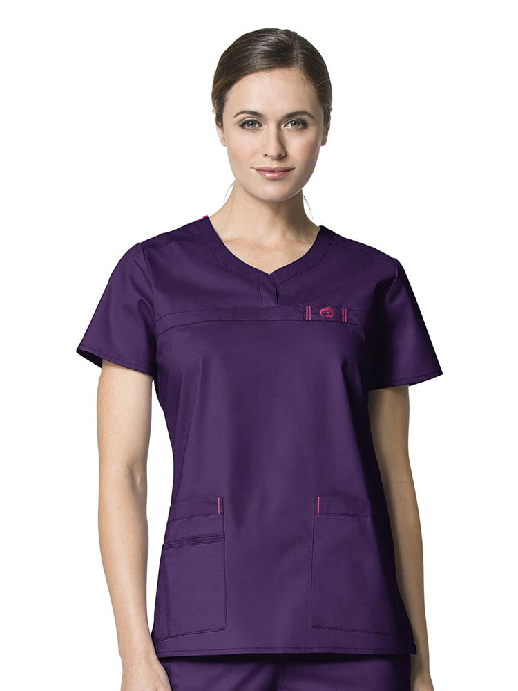 WonderFLEX by WonderWink Women's Patience Curved Notch Solid Scrub Top